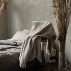 100% New Zealand Wool Blanket - Light gray - Harmonia Linens