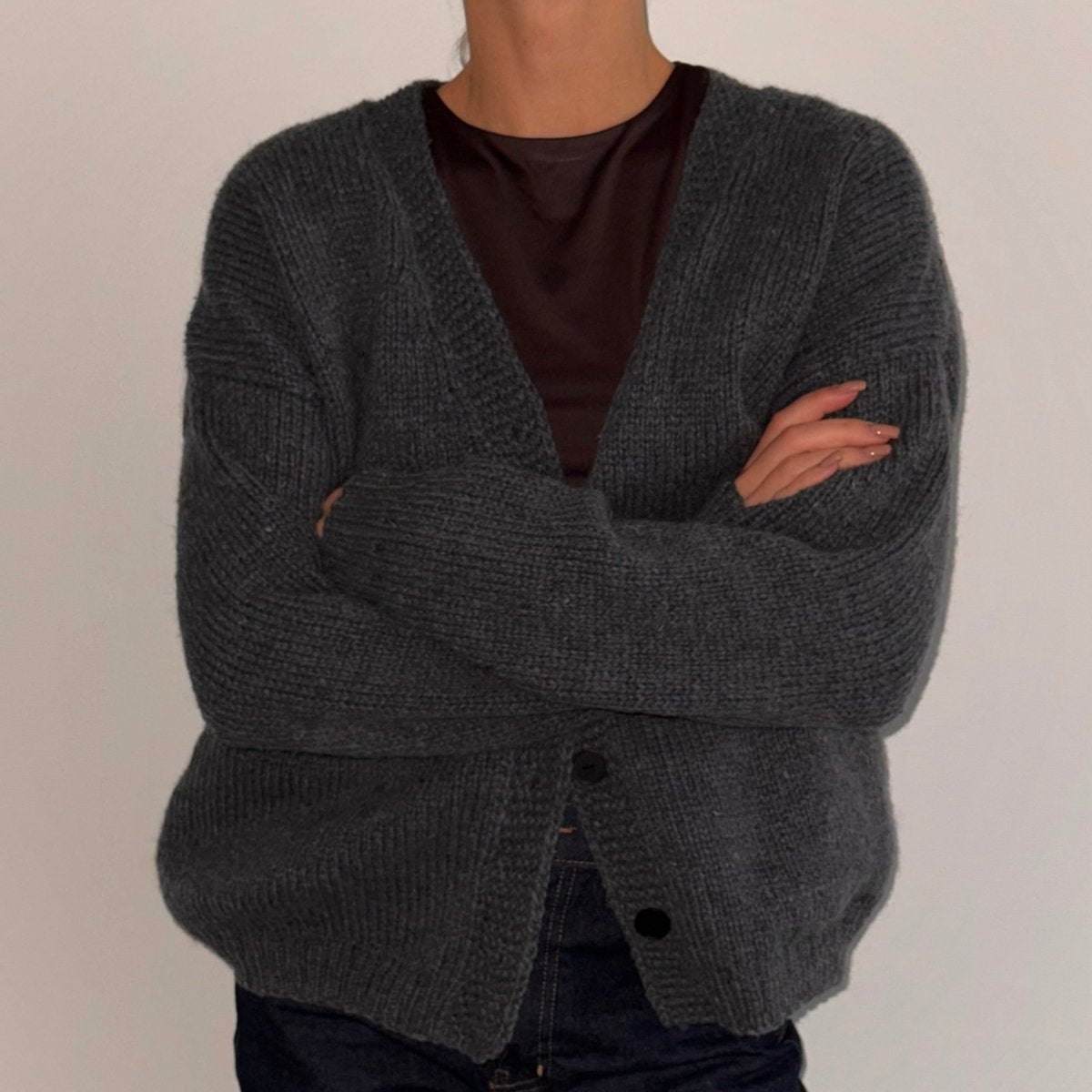 100% Wool Cardigan - Twilight Color - Harmonia Linens