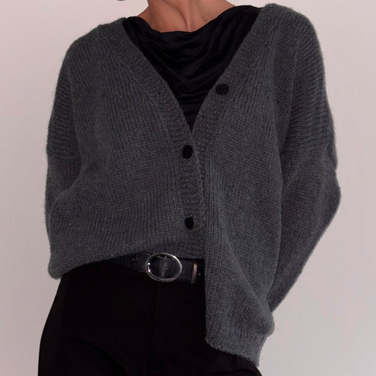 100% Wool Cardigan - Twilight Color - Harmonia Linens