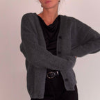 100% Wool Cardigan - Twilight Color - Harmonia Linens