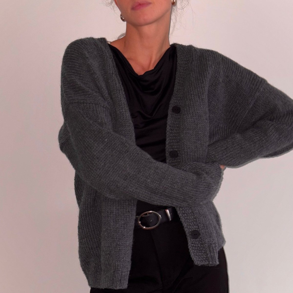 100% Wool Cardigan - Twilight Color - Harmonia Linens