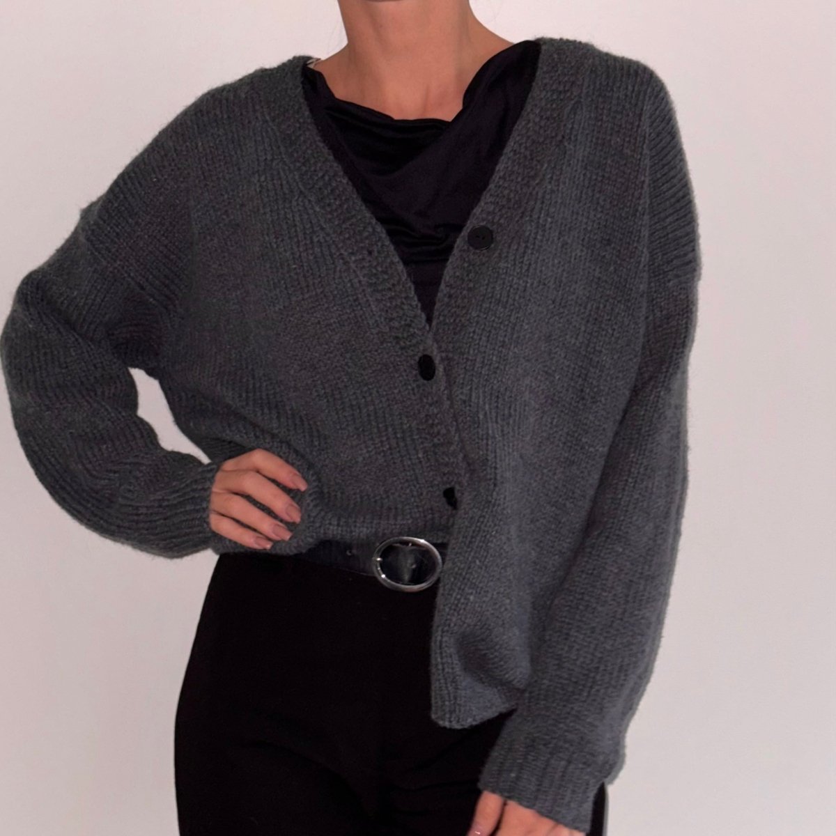 100% Wool Cardigan - Twilight Color - Harmonia Linens