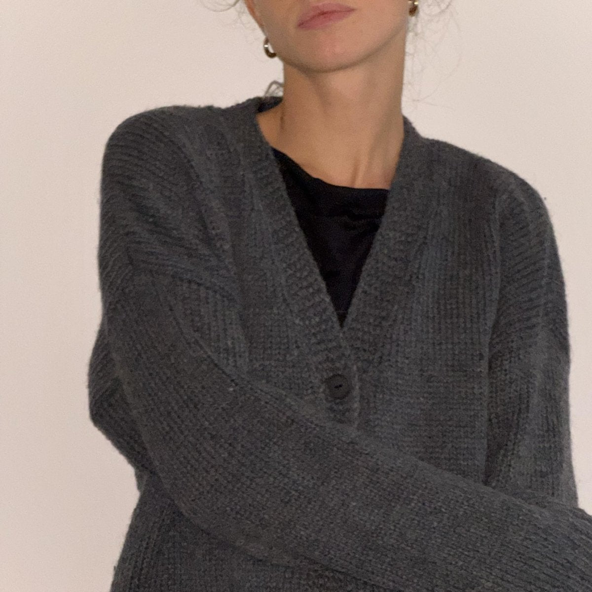 100% Wool Cardigan - Twilight Color - Harmonia Linens