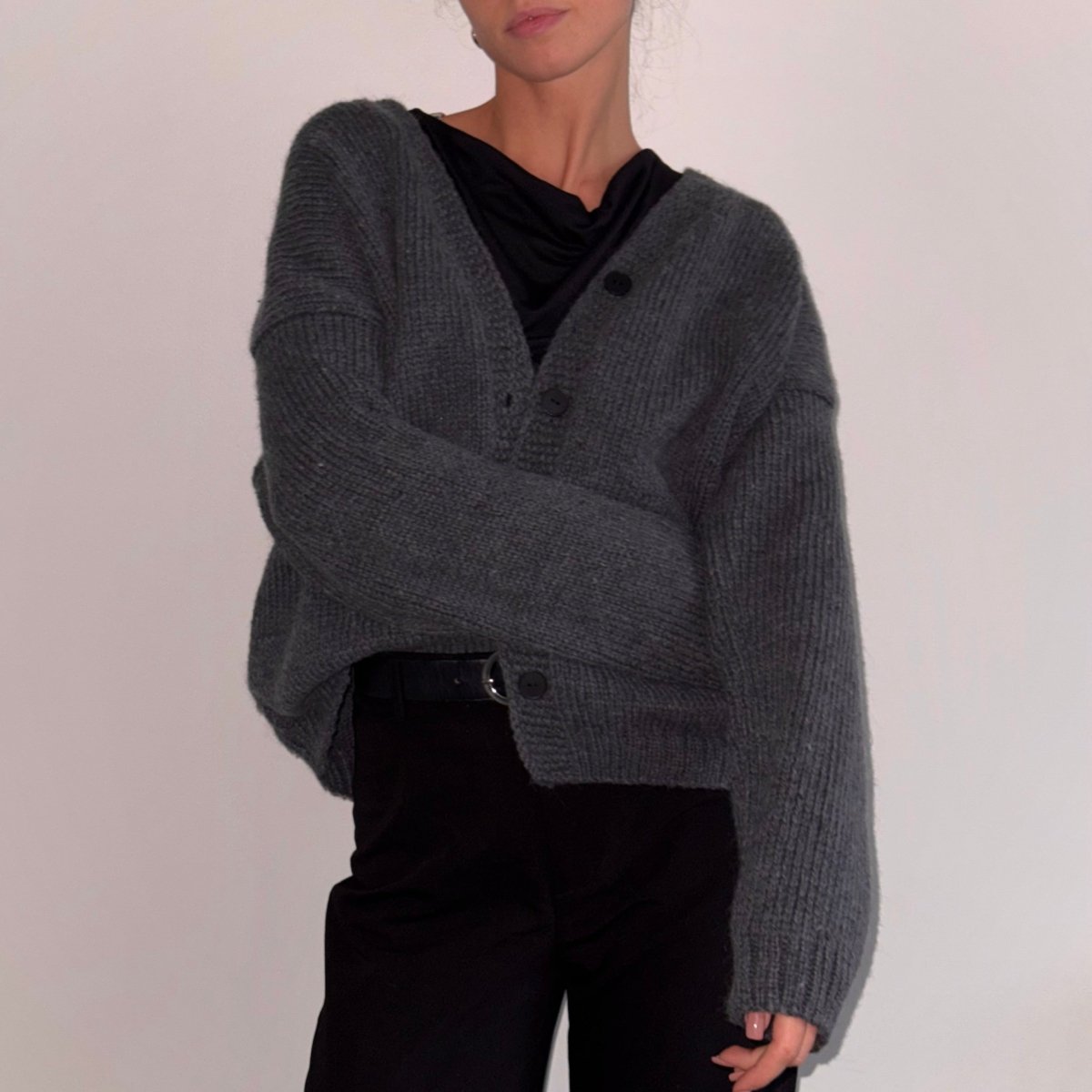 100% Wool Cardigan - Twilight Color - Harmonia Linens