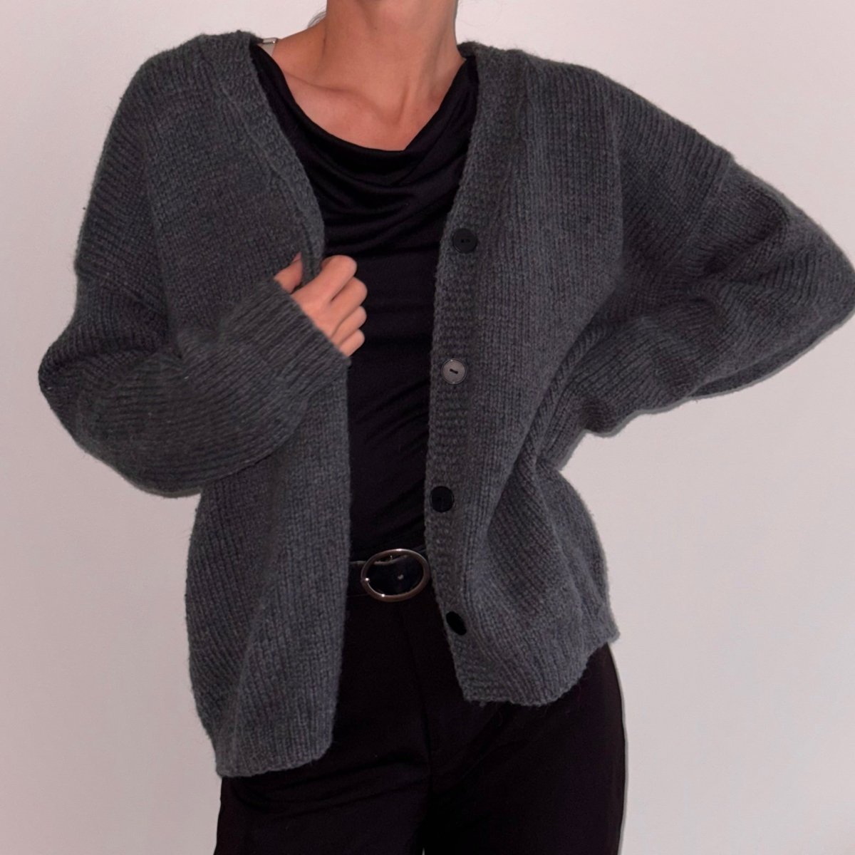 100% Wool Cardigan - Twilight Color - Harmonia Linens