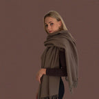100% Wool Scarf – Earth Brown - Harmonia Linens