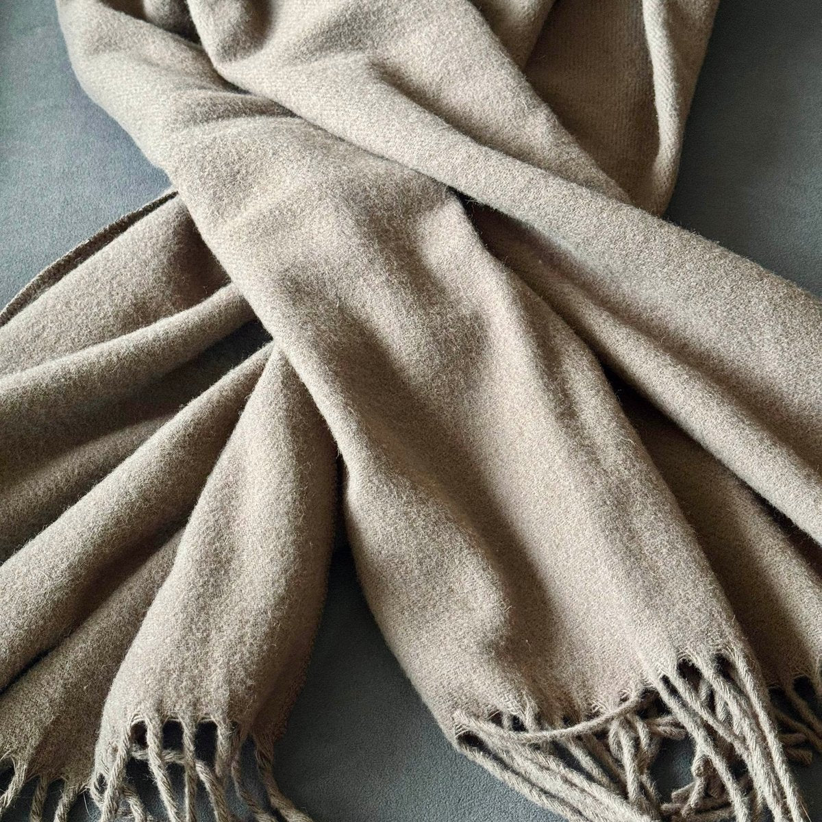 100% Wool Scarf – Earth Brown - Harmonia Linens