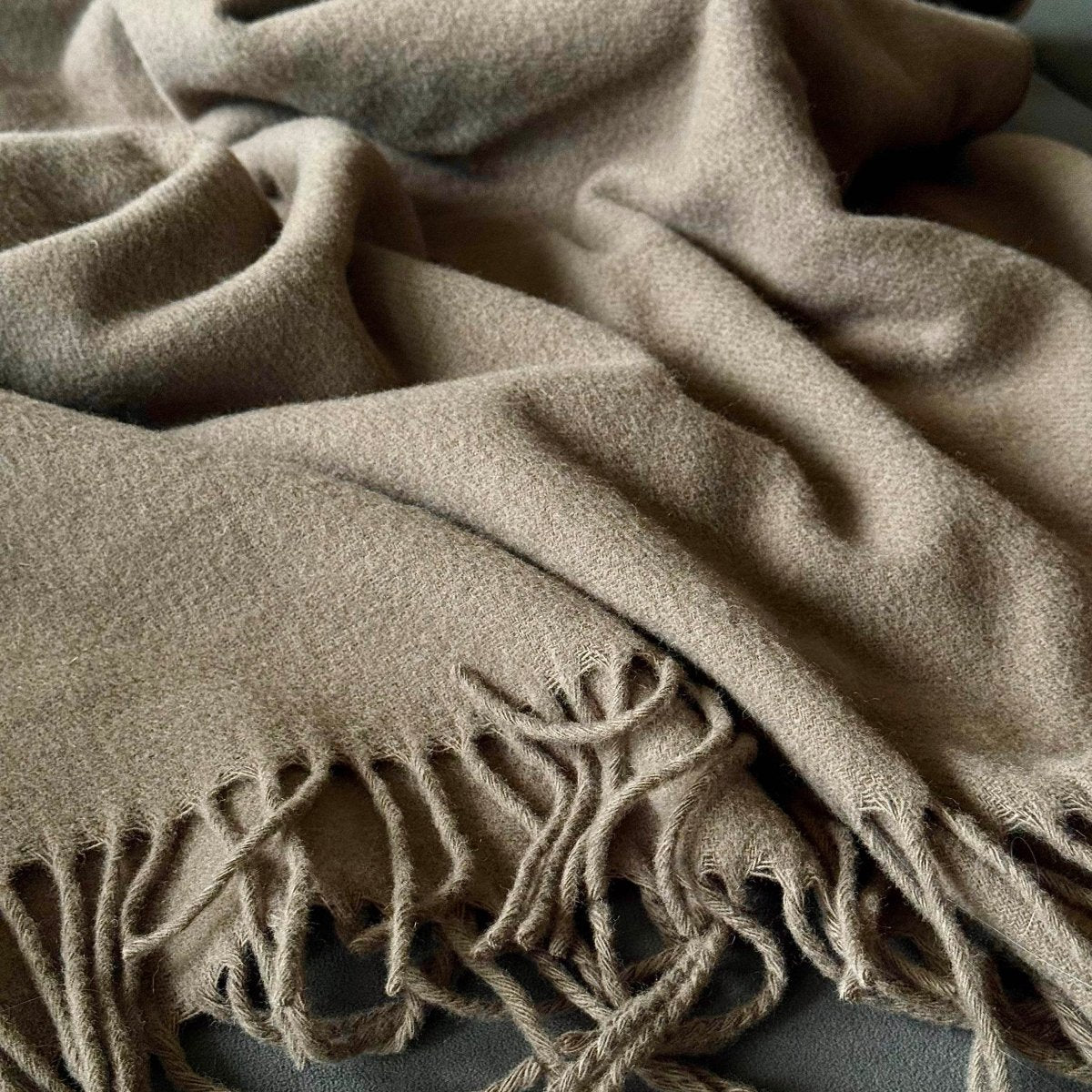 100% Wool Scarf – Earth Brown - Harmonia Linens