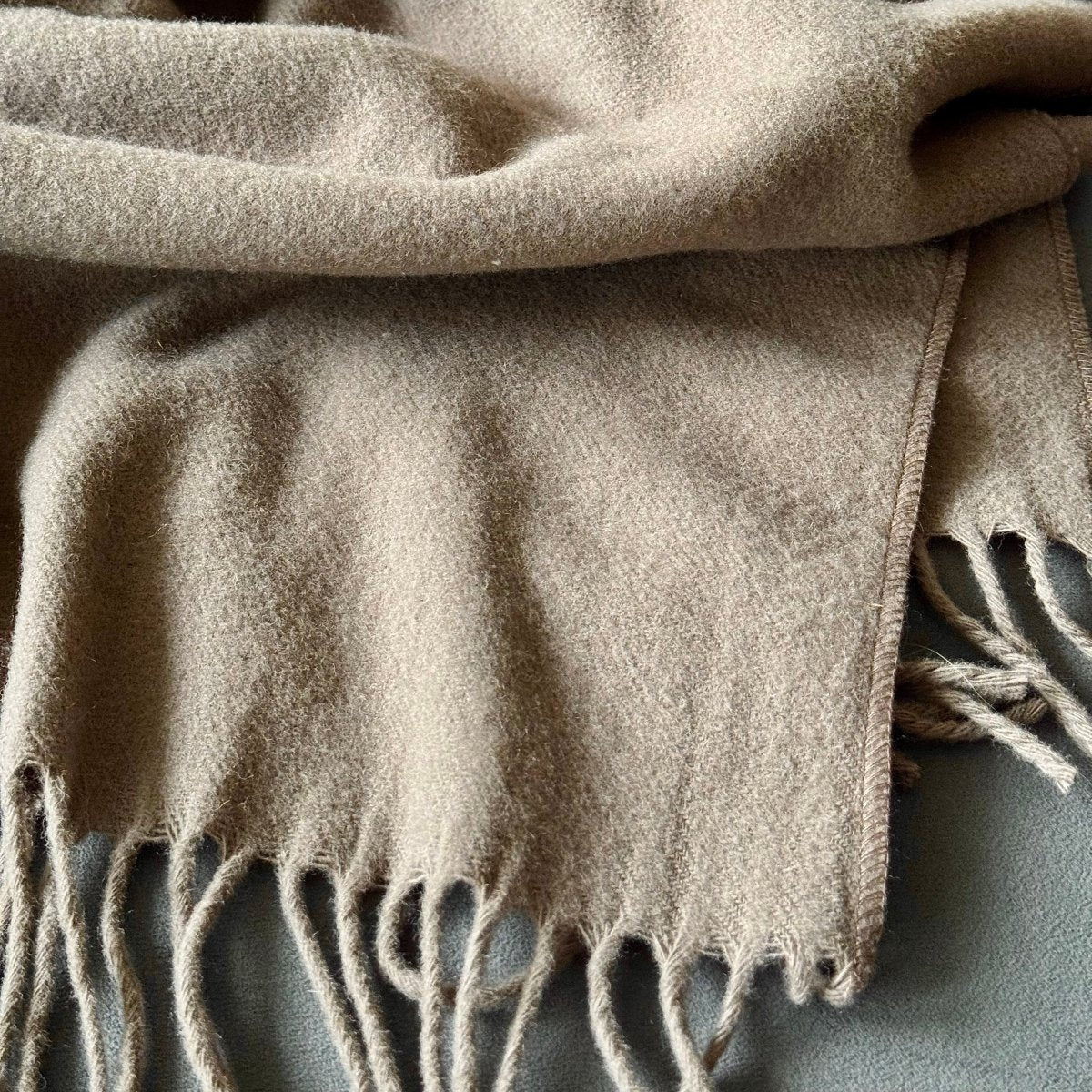 100% Wool Scarf – Earth Brown - Harmonia Linens