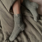 100% Wool Socks - Moss Green - Harmonia Linens