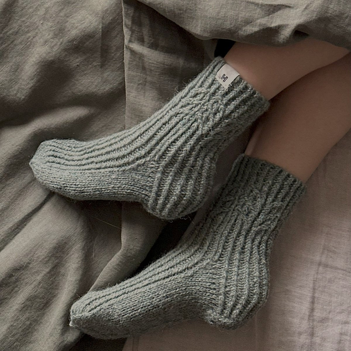 100% Wool Socks - Moss Green - Harmonia Linens