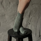 100% Wool Socks - Moss Green - Harmonia Linens