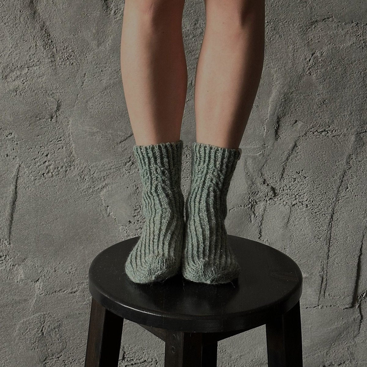 100% Wool Socks - Moss Green - Harmonia Linens