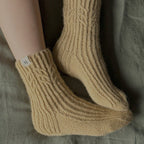100% Wool Socks - Sand Color - Harmonia Linens