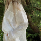 Linen Loungewear, Long Edition - white