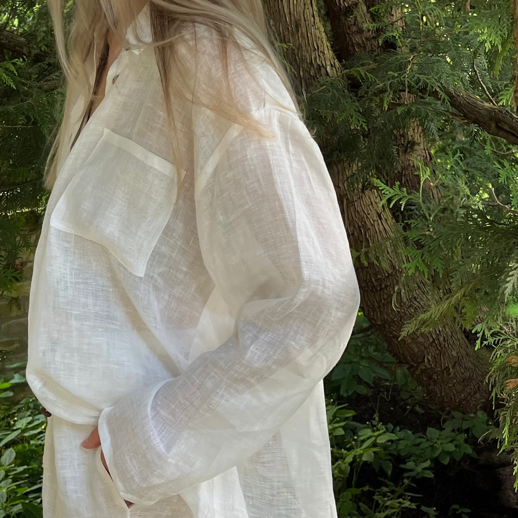 Linen Loungewear, Long Edition - white