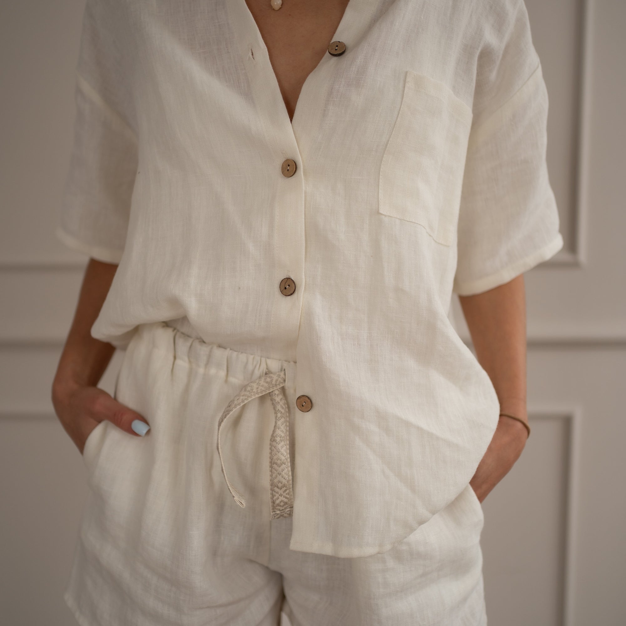 Linen Loungewear – white