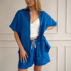 Linen Loungewear – bright blue