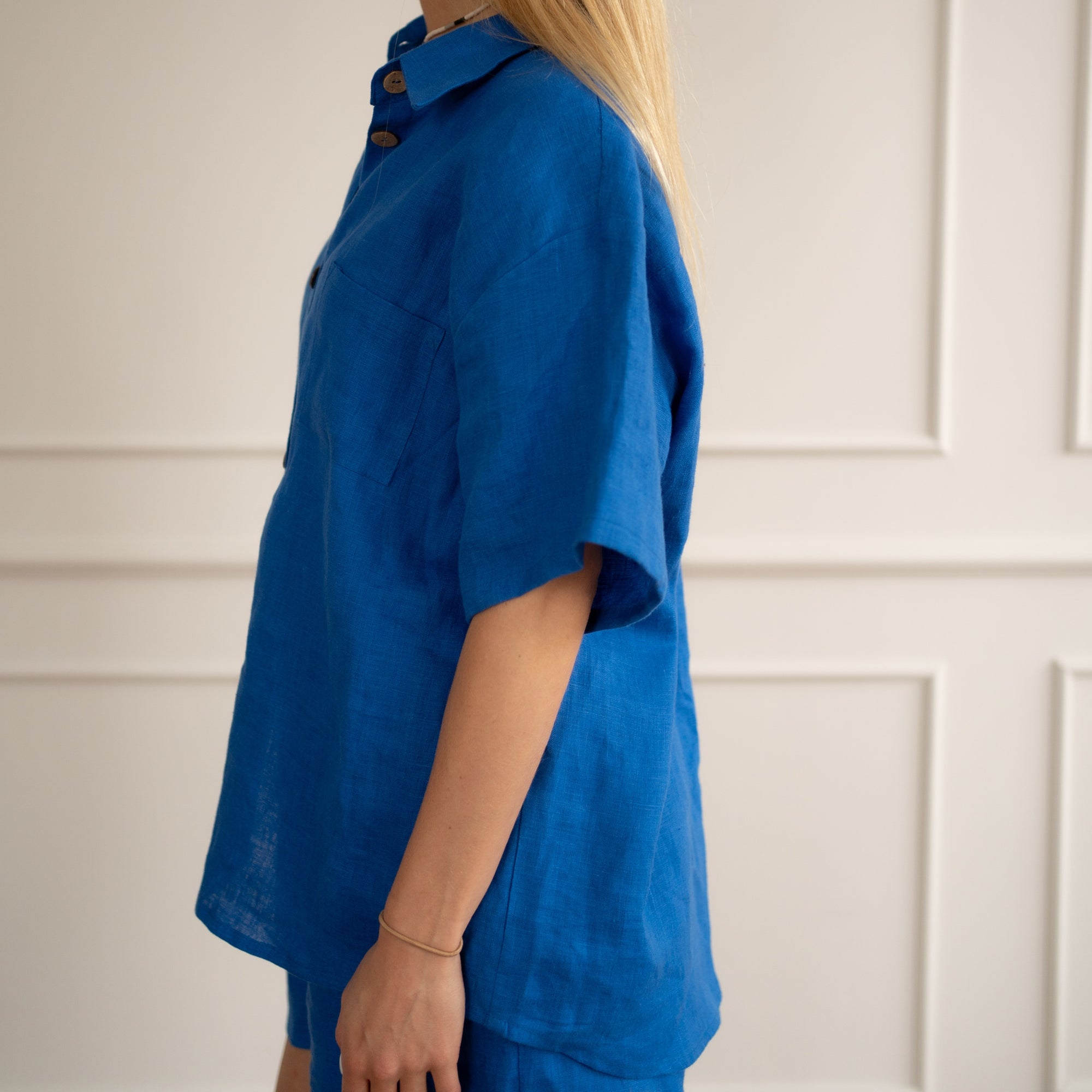 Linen Loungewear – bright blue