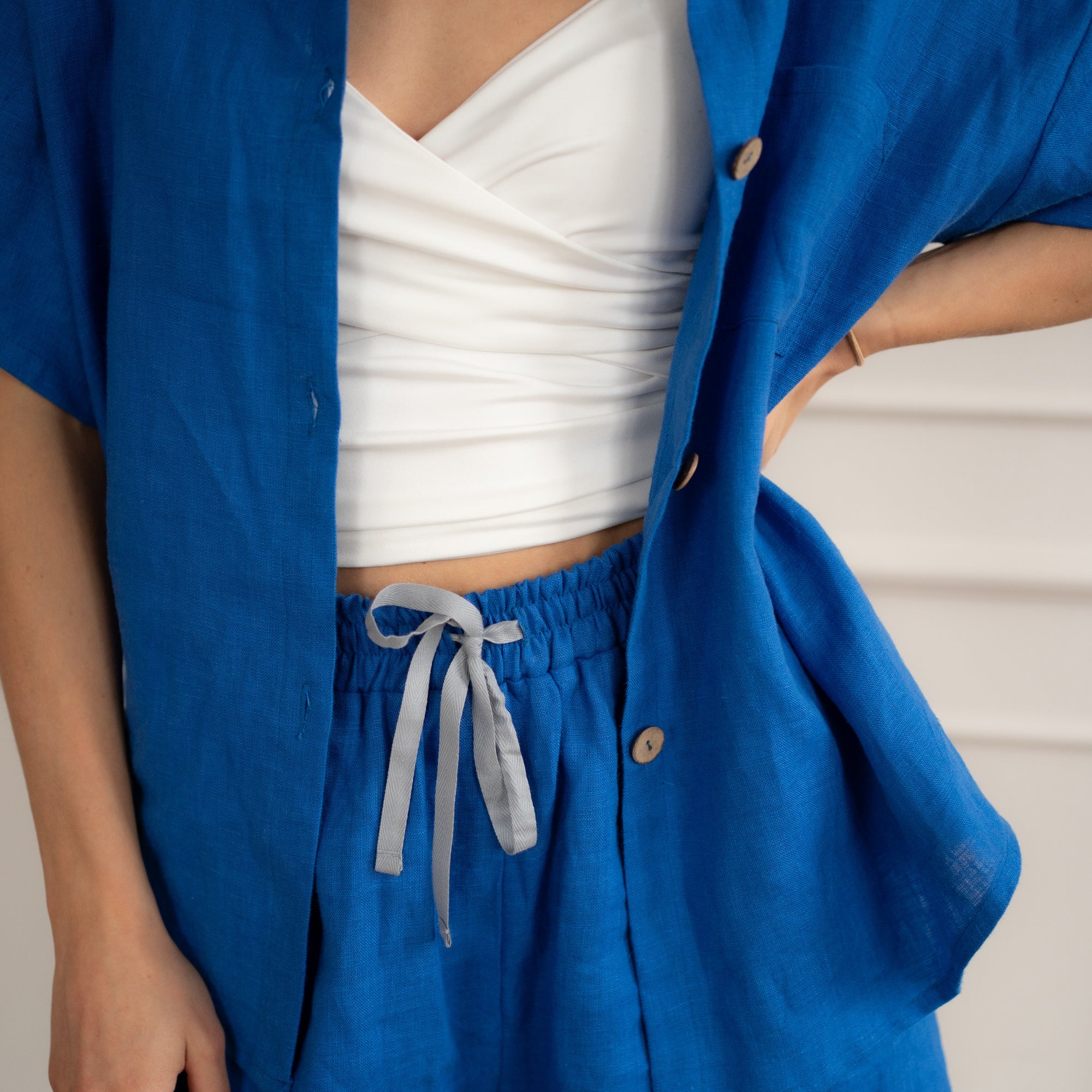 Linen Loungewear – bright blue