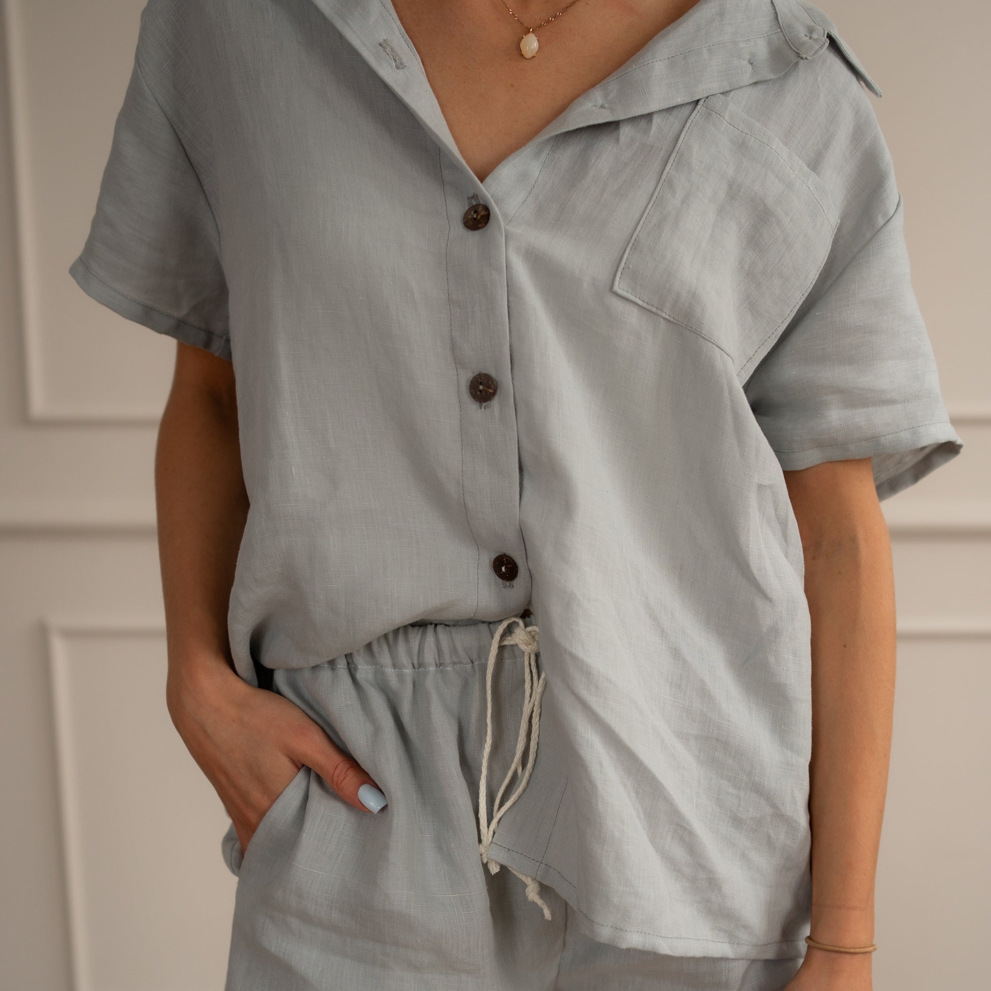 Linen Loungewear – light gray