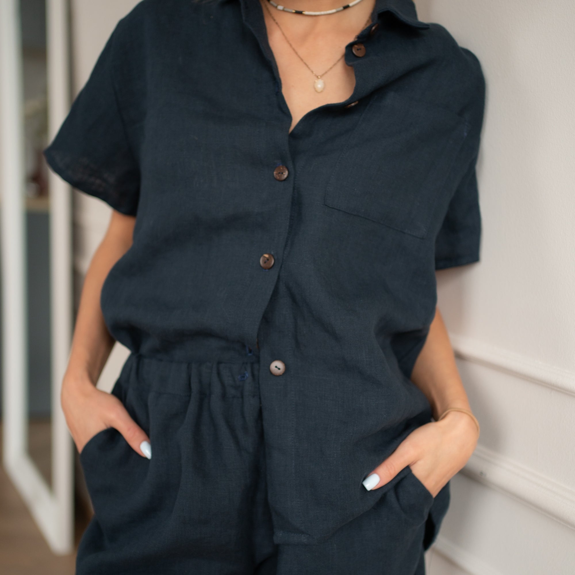 Linen Loungewear – navy