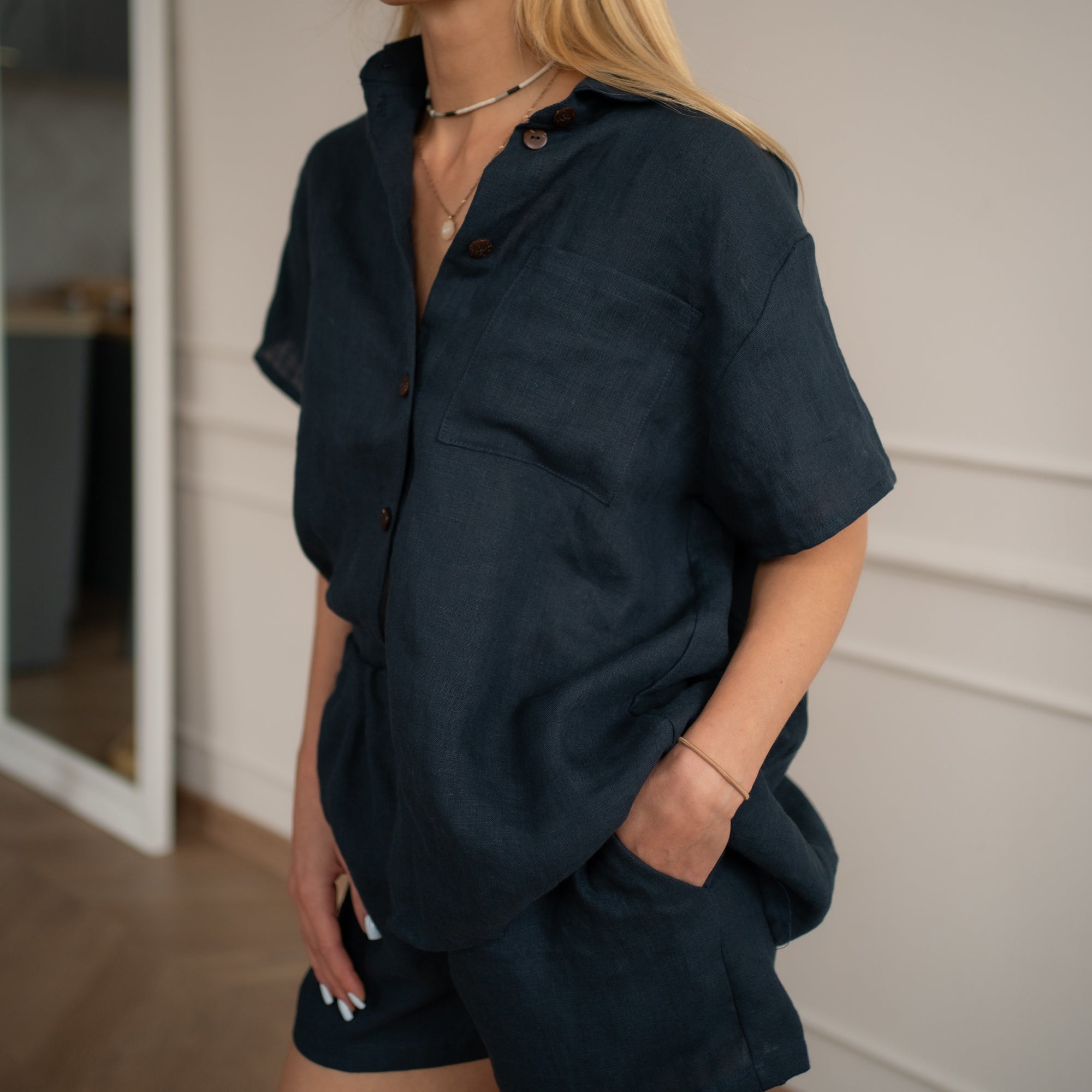 Linen Loungewear – navy