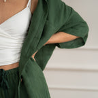 Linen Loungewear – forest green