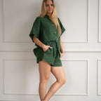 Linen Loungewear – forest green
