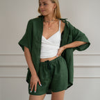 Linen Loungewear – forest green