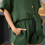 Linen Loungewear – forest green