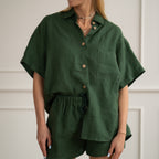 Linen Loungewear – forest green
