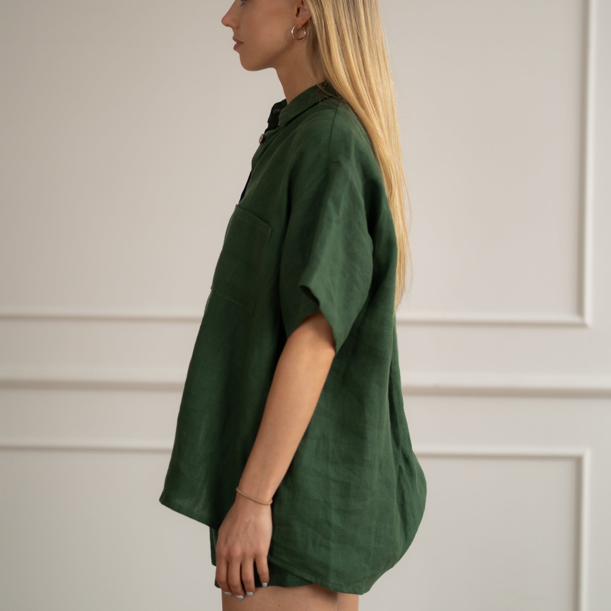 Linen Loungewear – forest green