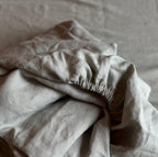 Natural Linen Fitted Sheet - light gray