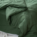 Forest green Scandinavian sleep set - 2 single duvets & pillowcases - Harmonia Linens