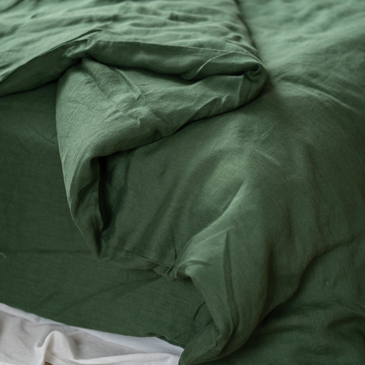 Forest green Scandinavian sleep set - 2 single duvets & pillowcases - Harmonia Linens