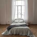 Natural linen bedding set - light gray