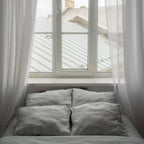 Natural linen bedding set - light gray
