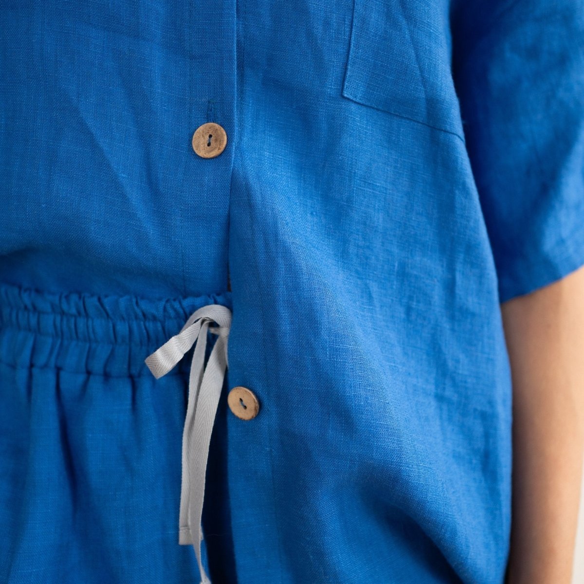 Linen Loungewear – bright blue - Harmonia Linens
