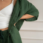 Linen Loungewear – forest green - Harmonia Linens