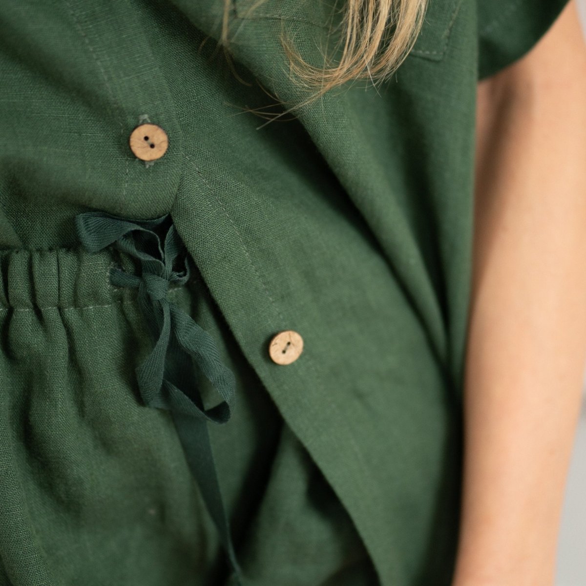 Linen Loungewear – forest green - Harmonia Linens