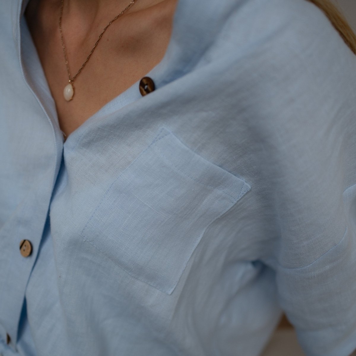 Linen Loungewear – light blue - Harmonia Linens