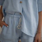 Linen Loungewear – light blue - Harmonia Linens