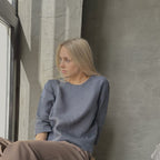 Long Sleeve Linen Shirt - Midnight Blue - Harmonia Linens