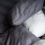 Natural linen bedding set - dark gray - Harmonia Linens