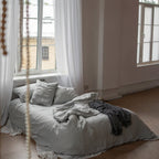 Natural linen bedding set - light gray - Harmonia Linens