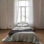 Natural linen bedding set - light gray - Harmonia Linens