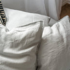 Natural linen bedding set - light gray - Harmonia Linens