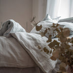 Natural linen bedding set - light gray - Harmonia Linens