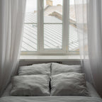 Natural linen bedding set - light gray - Harmonia Linens
